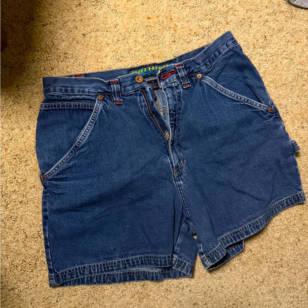 Vintage utility denim shorts
